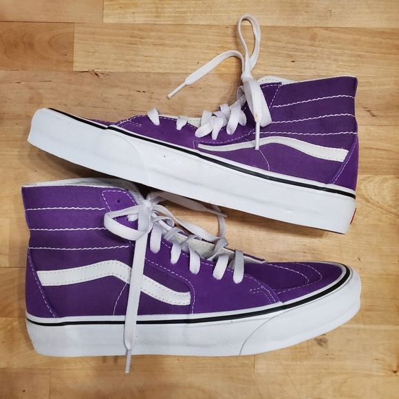 Women's Van's Sk8-Hi purple and white size 9, men's size 7.5 - Picture 3 of 9